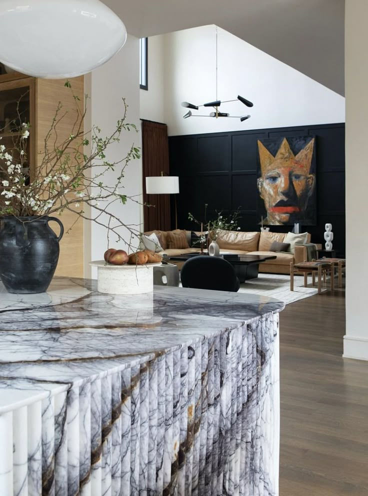 Stone Revivers Interior Design Inspiration - Beveled Marble Dining Table in Luxury Home.jp