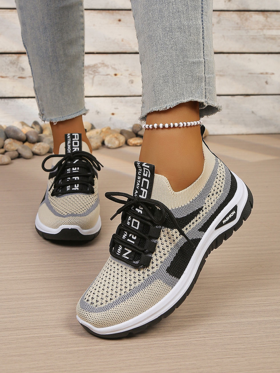 Thumbnail: Women's shoes Double-color work shoes for ladies, single shoes casual sneaker sh