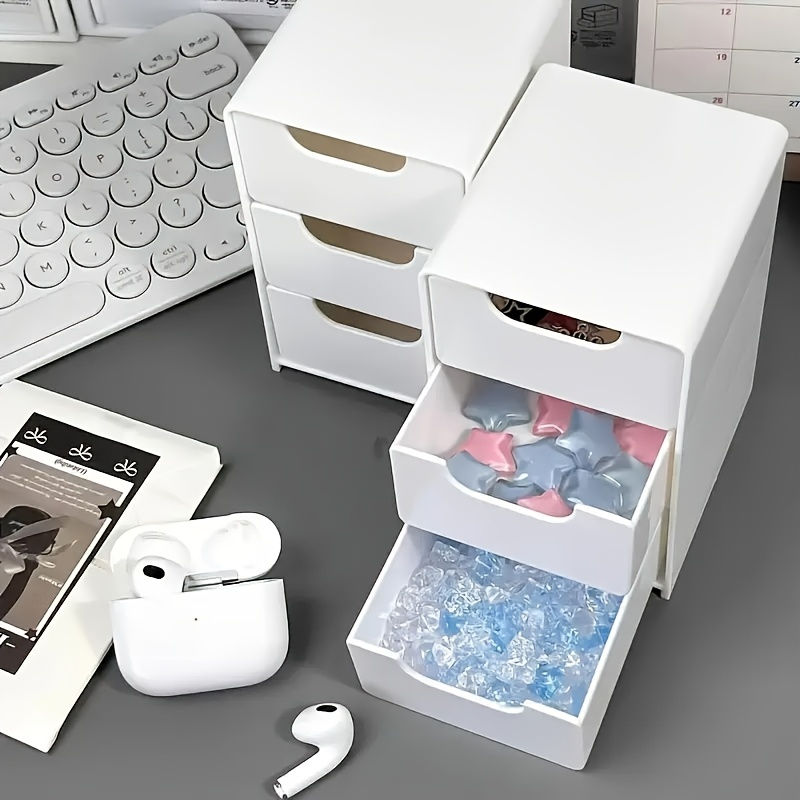Thumbnail: Chic 3-Tier Desk Organizer with Drawers - Ideal for Office Supplies, Jewelry & C