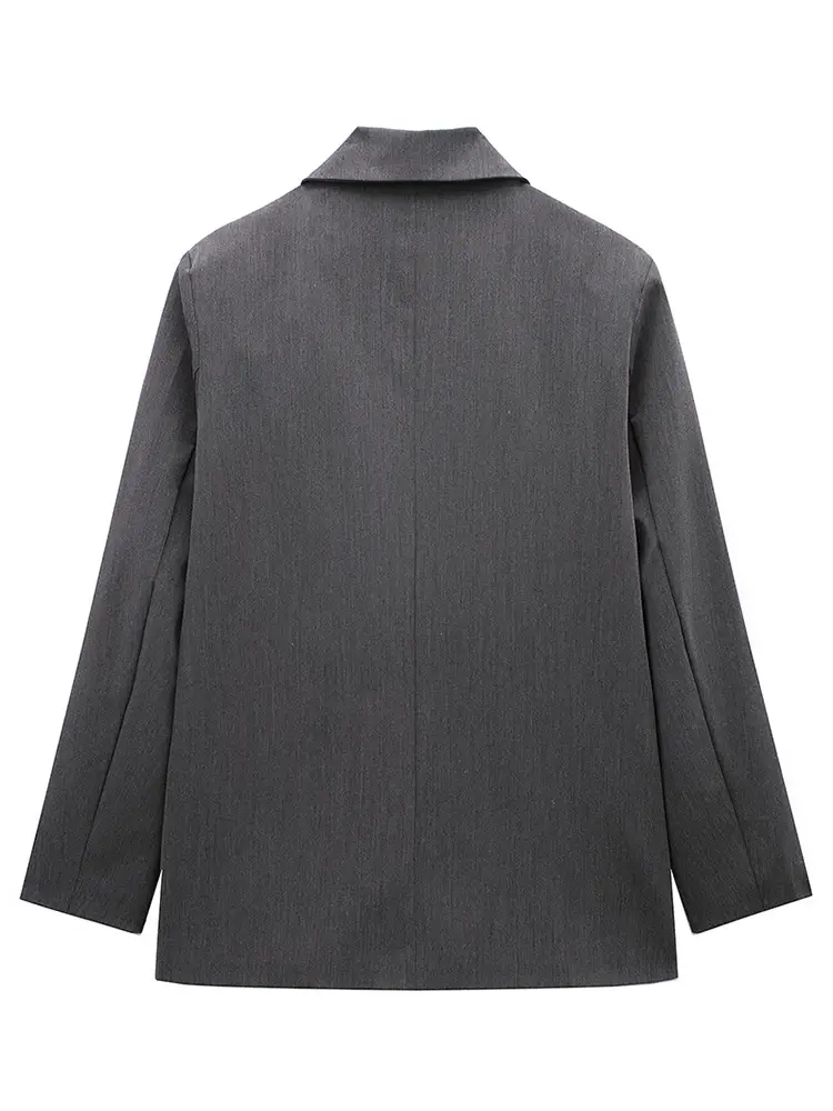Thumbnail: Willshela Women Fashion With Pockets Solid Double Breasted Blazer Vintage Long S