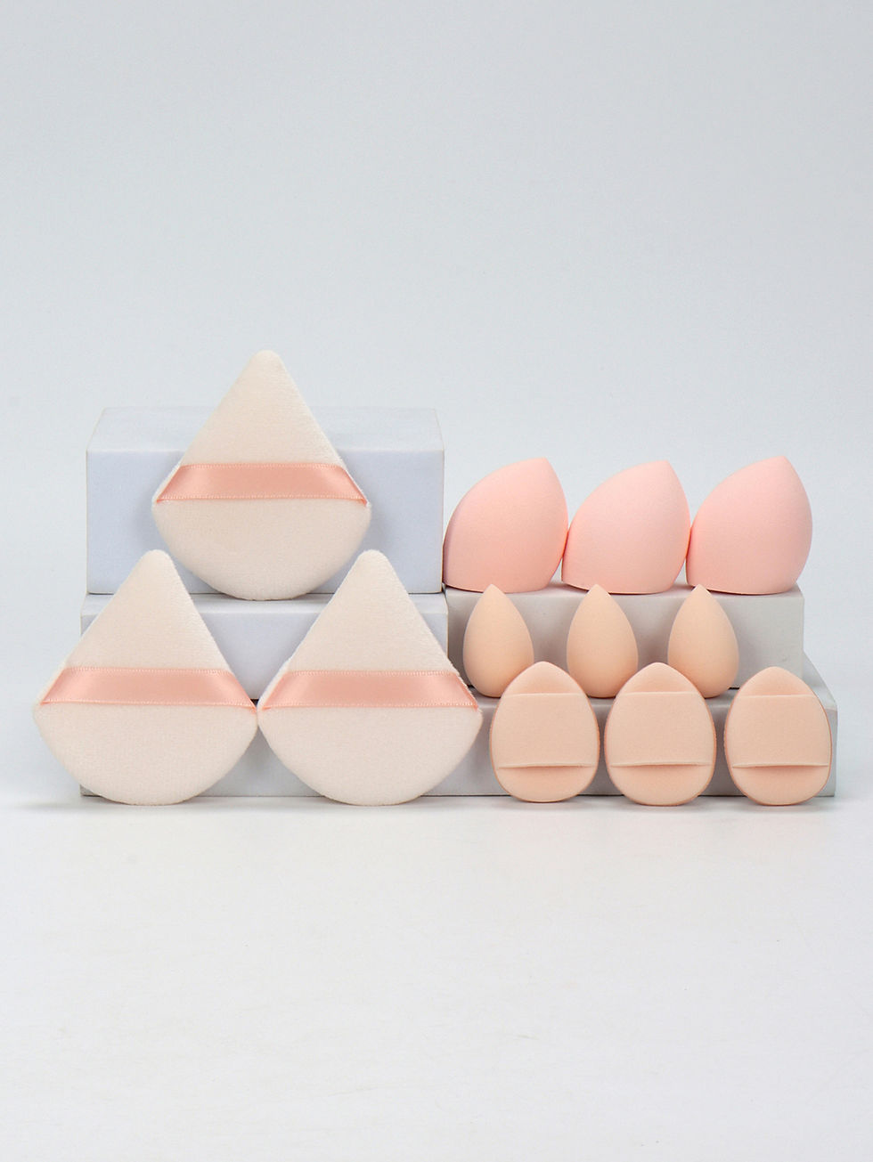 Thumbnail: 12-Piece All-Purpose Makeup Sponge Set, Made of 3 Loose Powder Puffs, 3 Mini Air