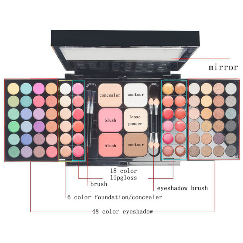 Thumbnail: 40/74/78 Colors Glitter Eyeshadow Palette Matte Waterproof Long Lasting Pressed 
