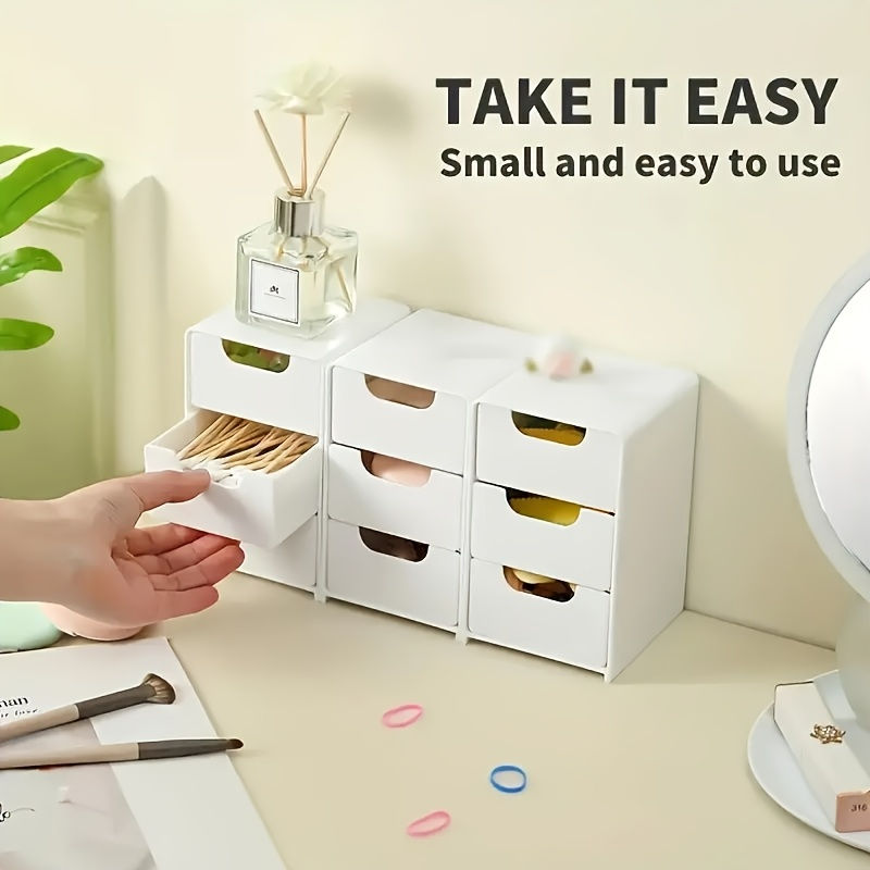 Thumbnail: Chic 3-Tier Desk Organizer with Drawers - Ideal for Office Supplies, Jewelry & C