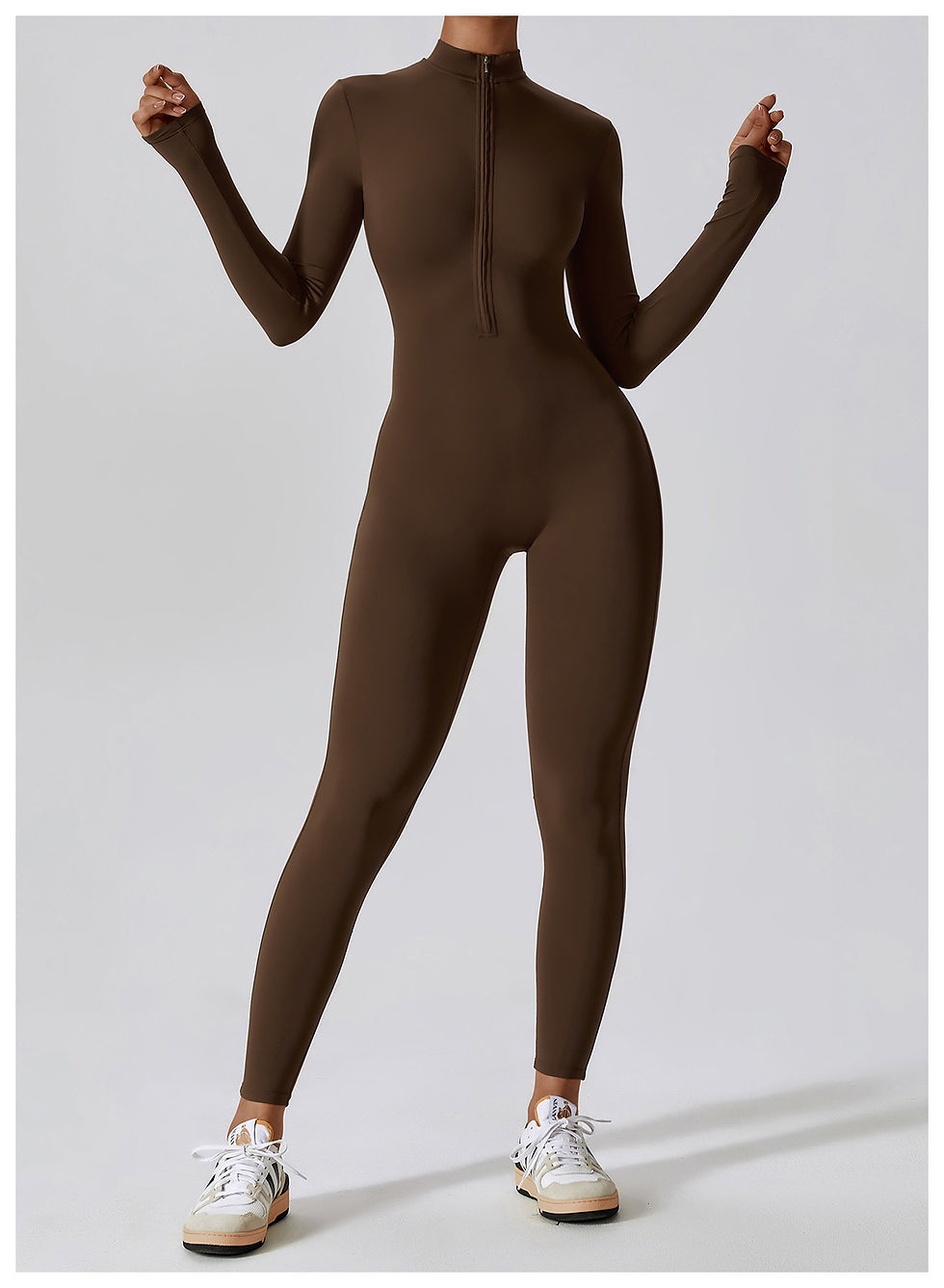 Thumbnail: Yoga Boilersuit Long Sleeved Women's Sportswear Gym Zipper Jumpsuits Workout Hig