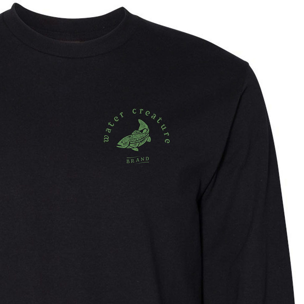 Thumbnail: Primal Largemouth Bass - Water Creature Brand - Black Long Sleeve