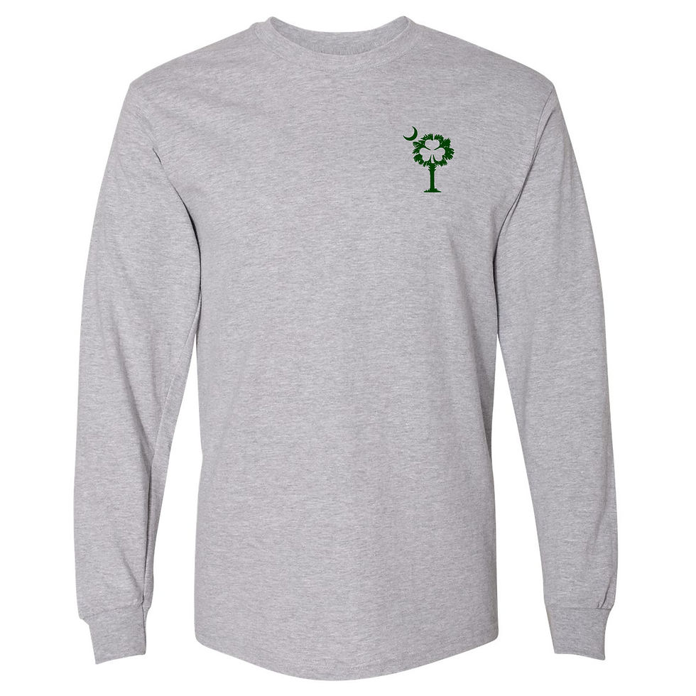 Thumbnail: South Carolina Clover - Irish Celtic Design, Long Sleeve Heather Grey Soft Shirt
