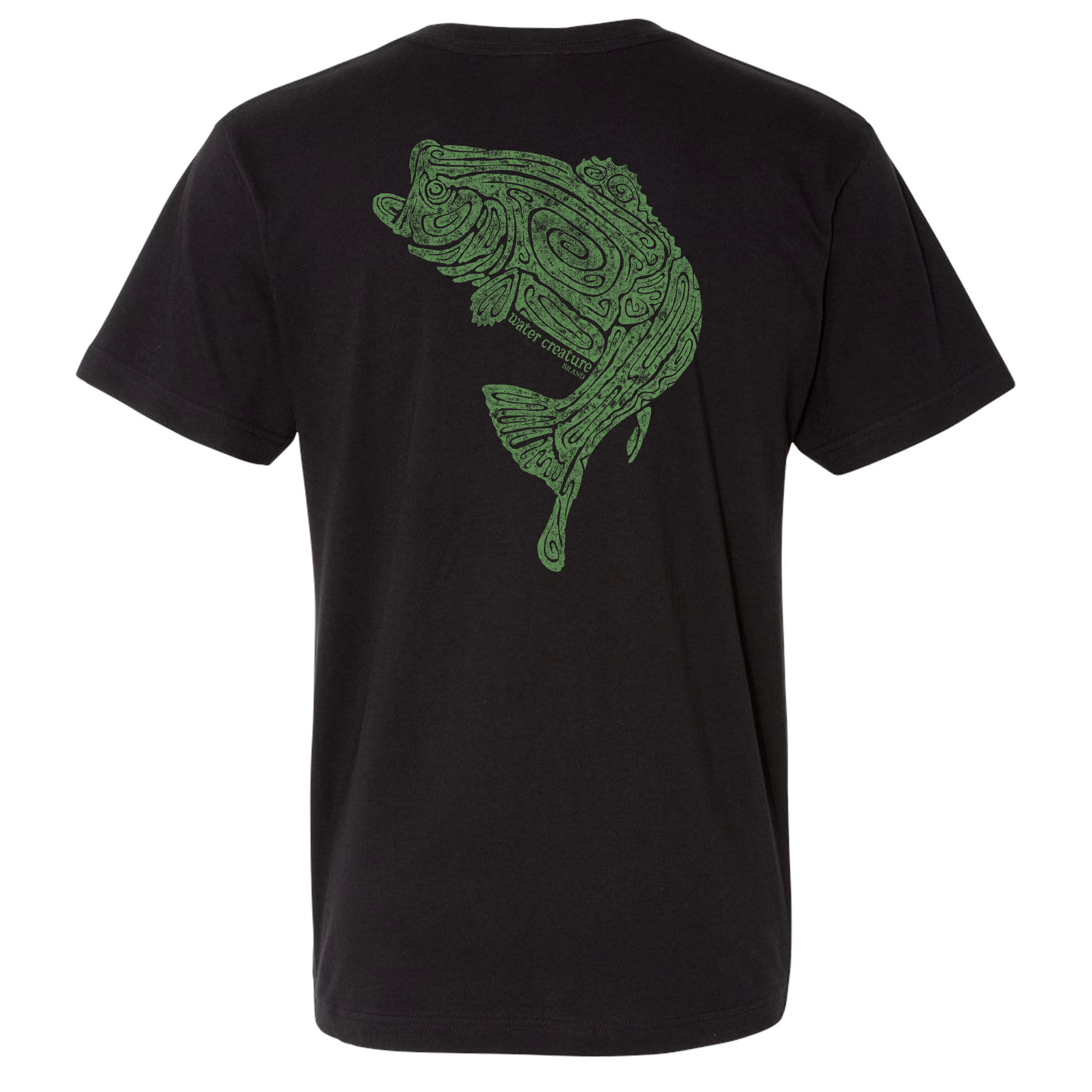 Primal Largemouth Bass - Water Creature Brand - Black Short Sleeve