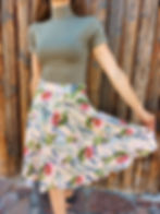 Semi-circle skirts with floral prints