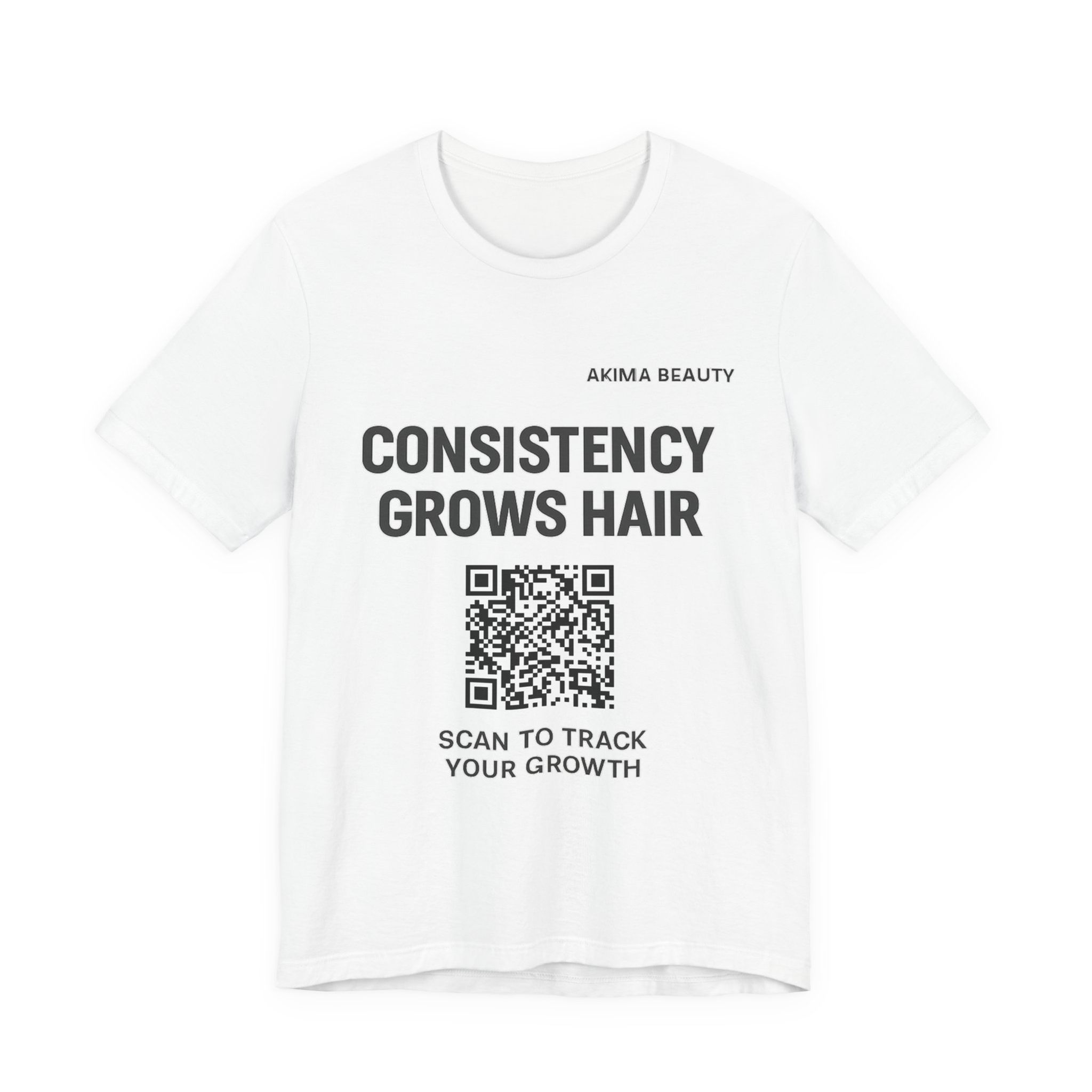Consistency Grows Hair T-Shirt — Hair Growth Tracker Tee with QR Code