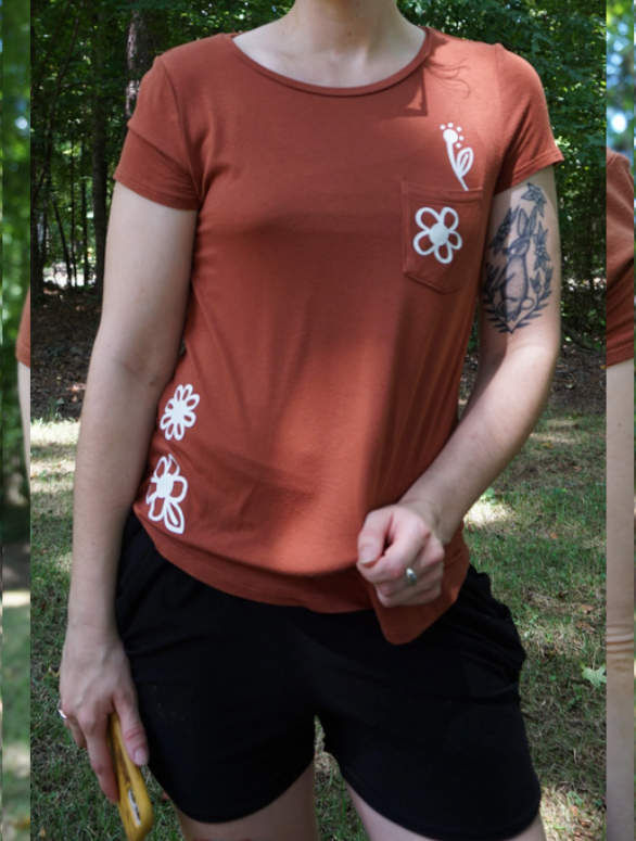 Thumbnail: Small -  Flower Design Fitted Top