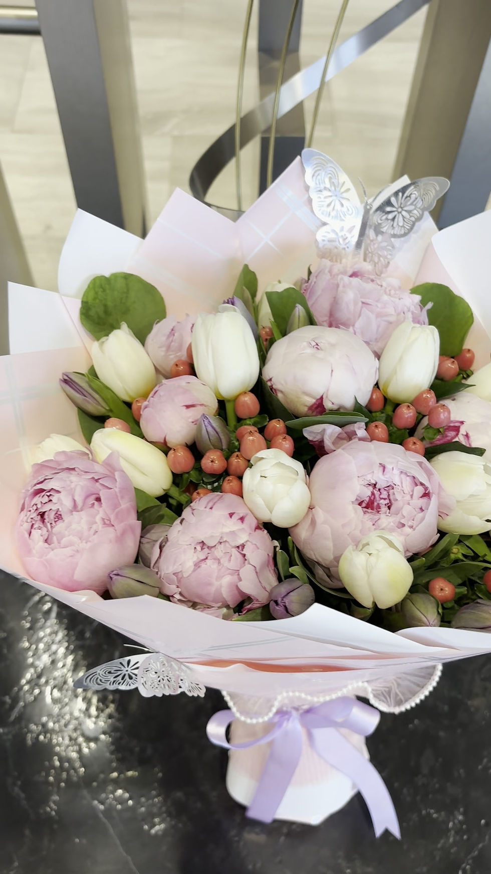 Thumbnail: Elegant Bouquet with Peonies, Tulips, and Assorted Flowers