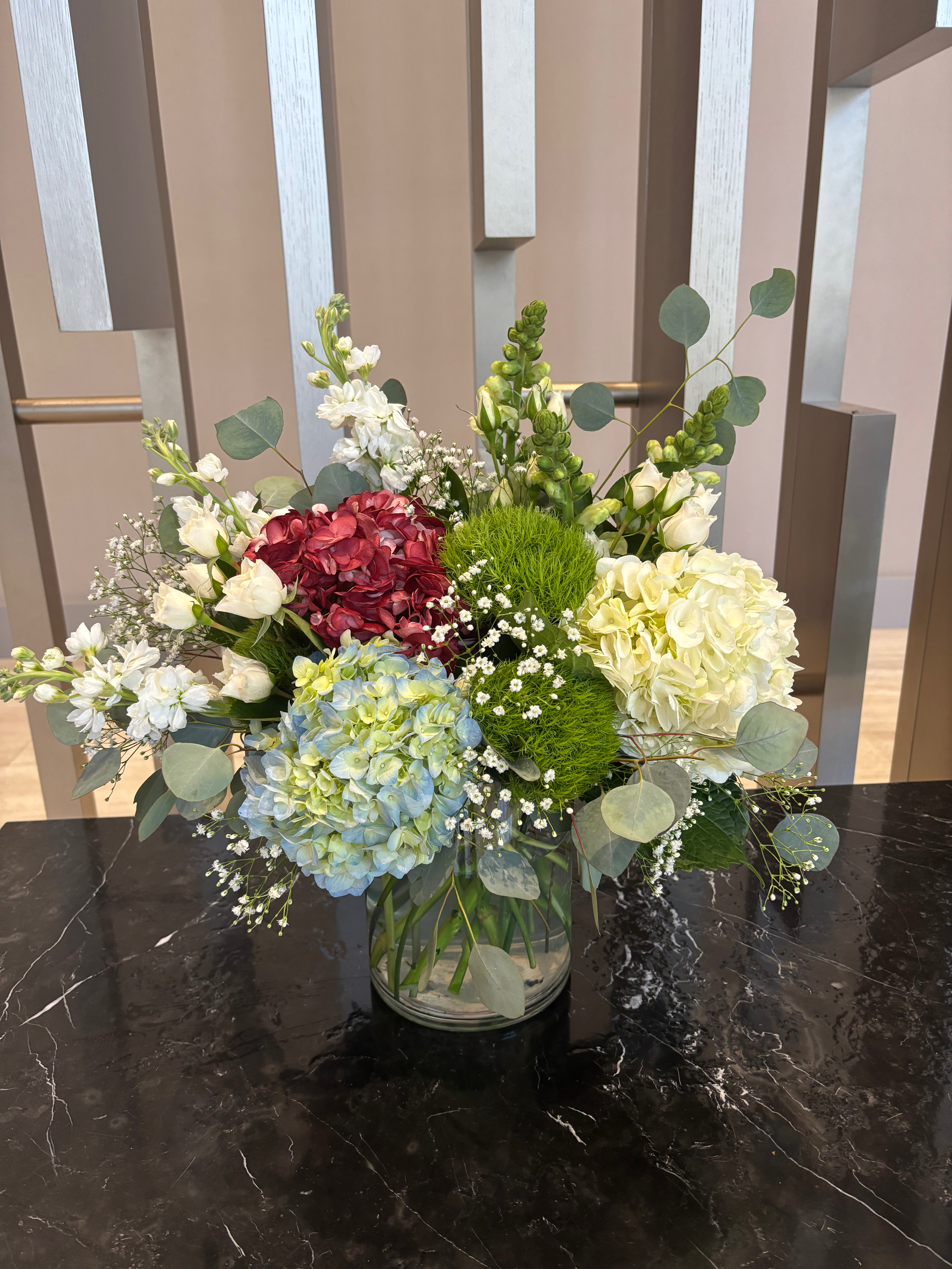 Vase with mixed flowers