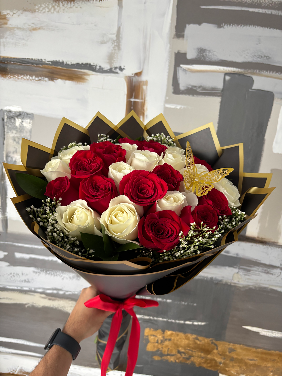 Thumbnail: Bouquet of 25 Roses in 2 Shades