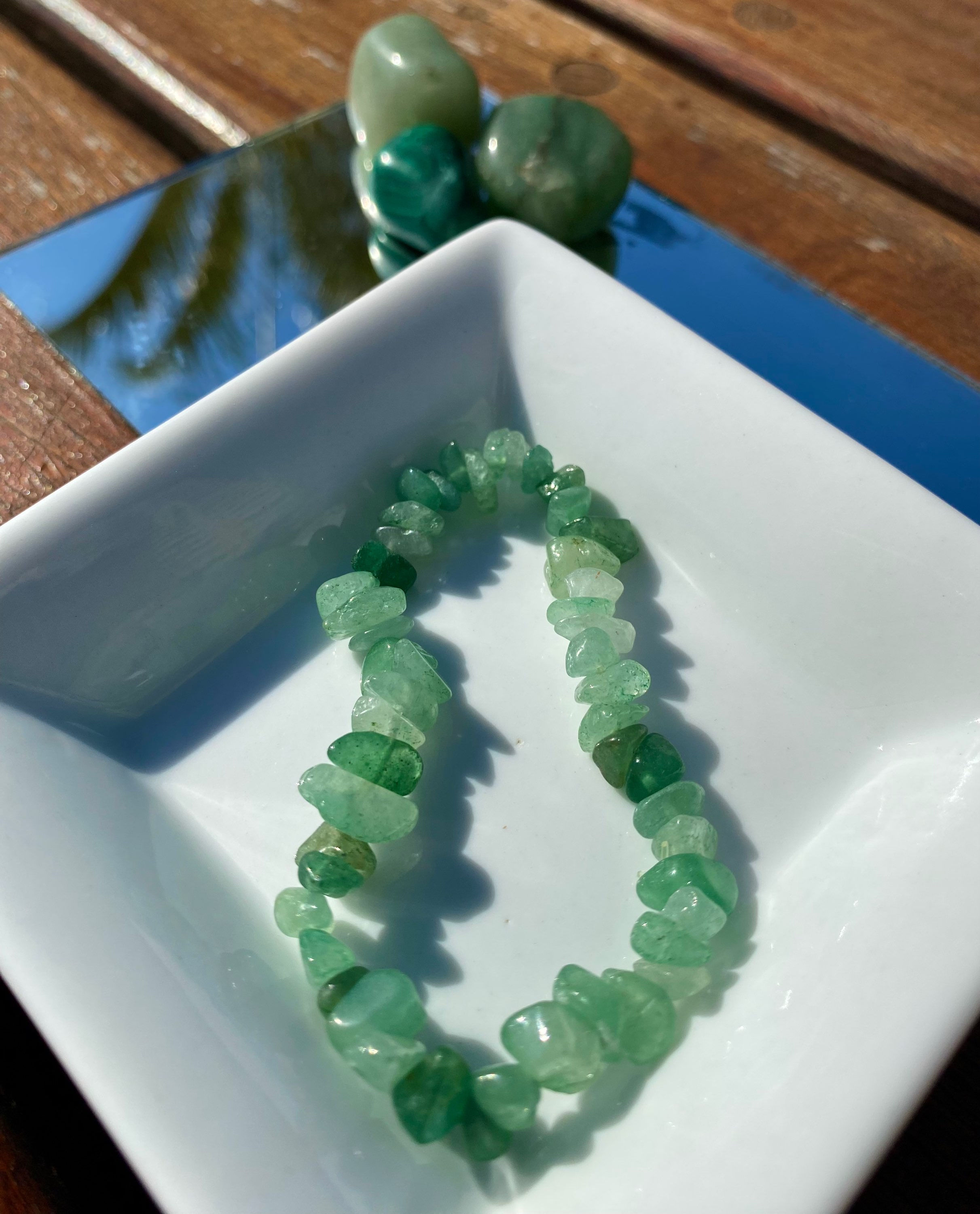 Pulseira Cascalho Quartzo Verde