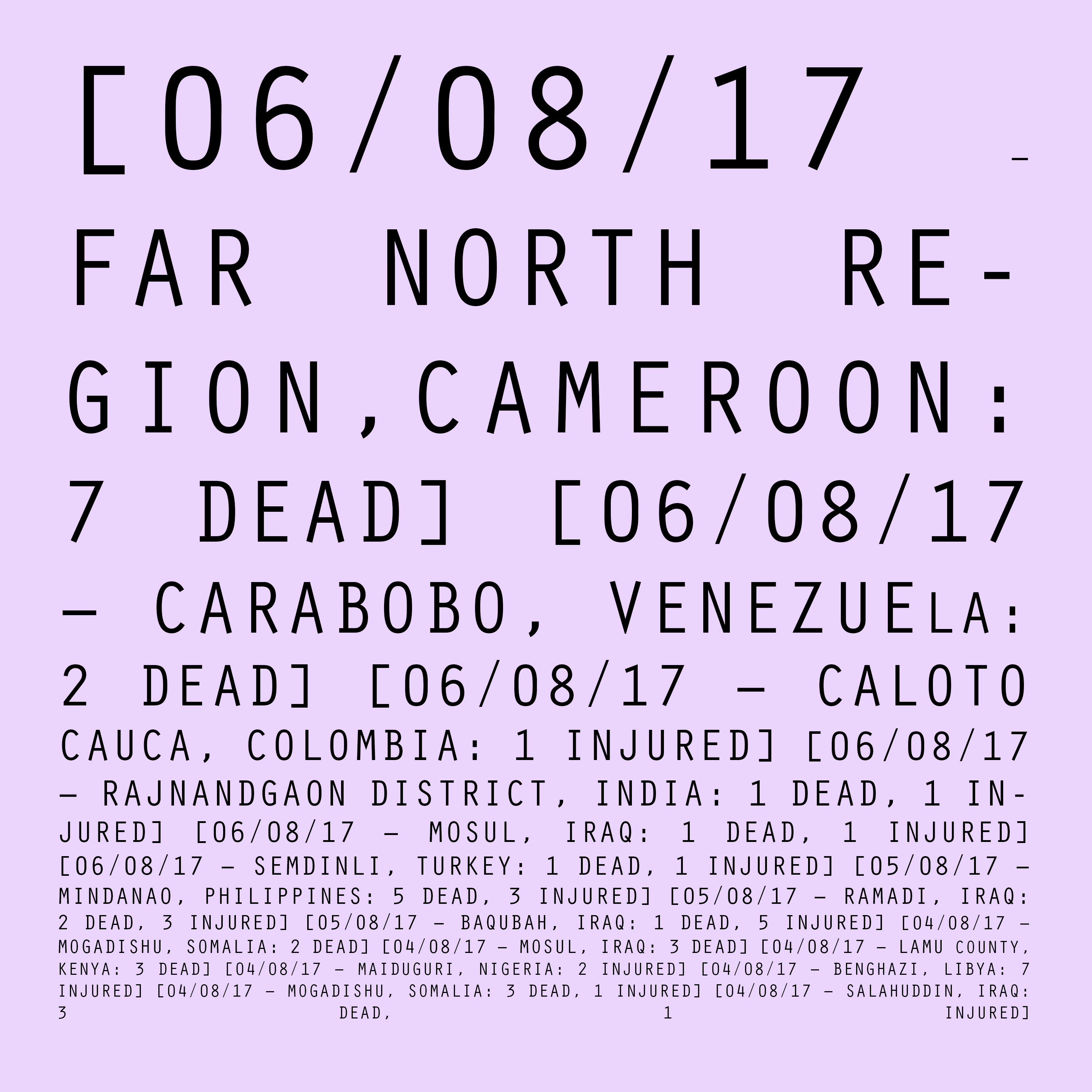 06/08/17 - 04/08/17: Cameroon