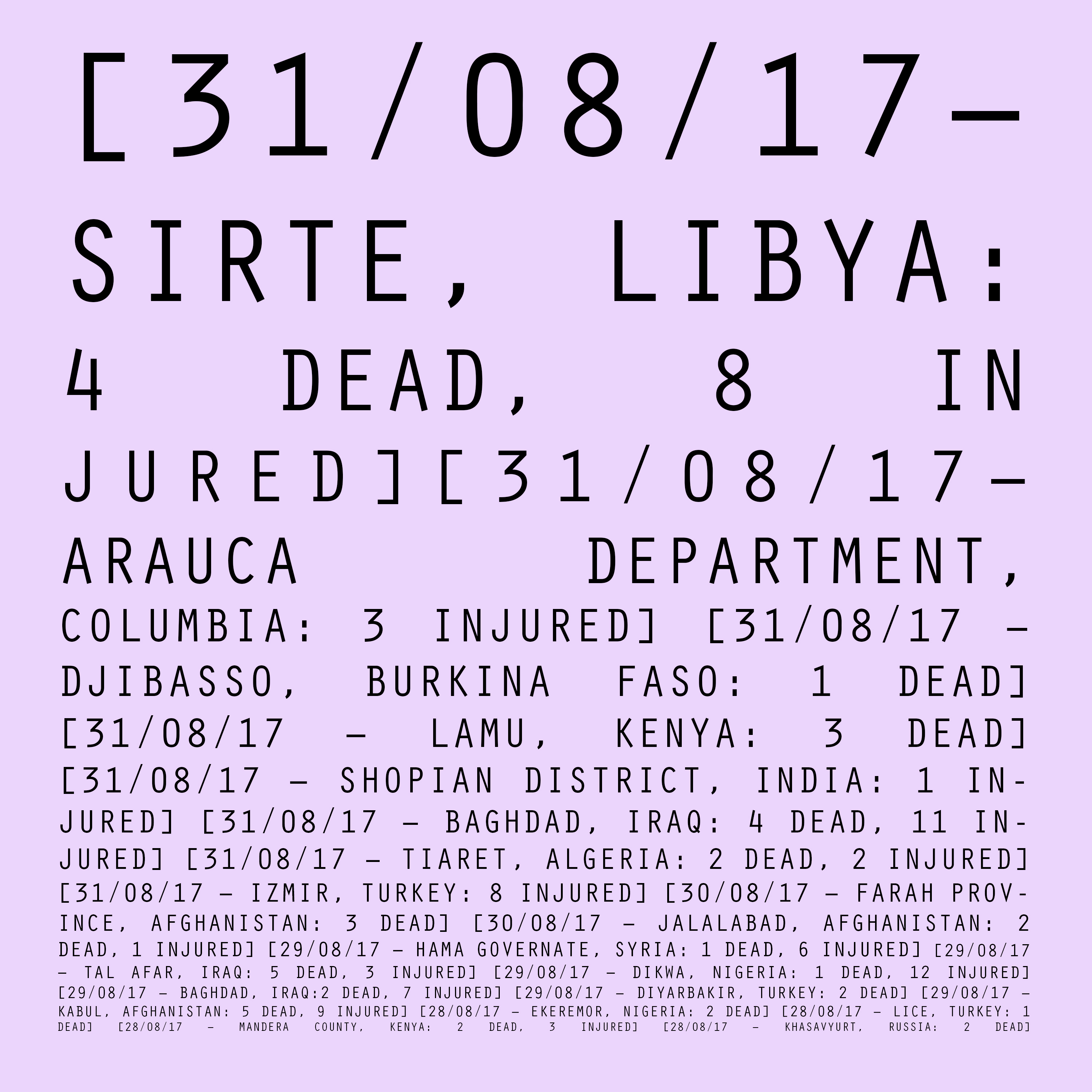 28/08/17 - 31/08/17: Libya