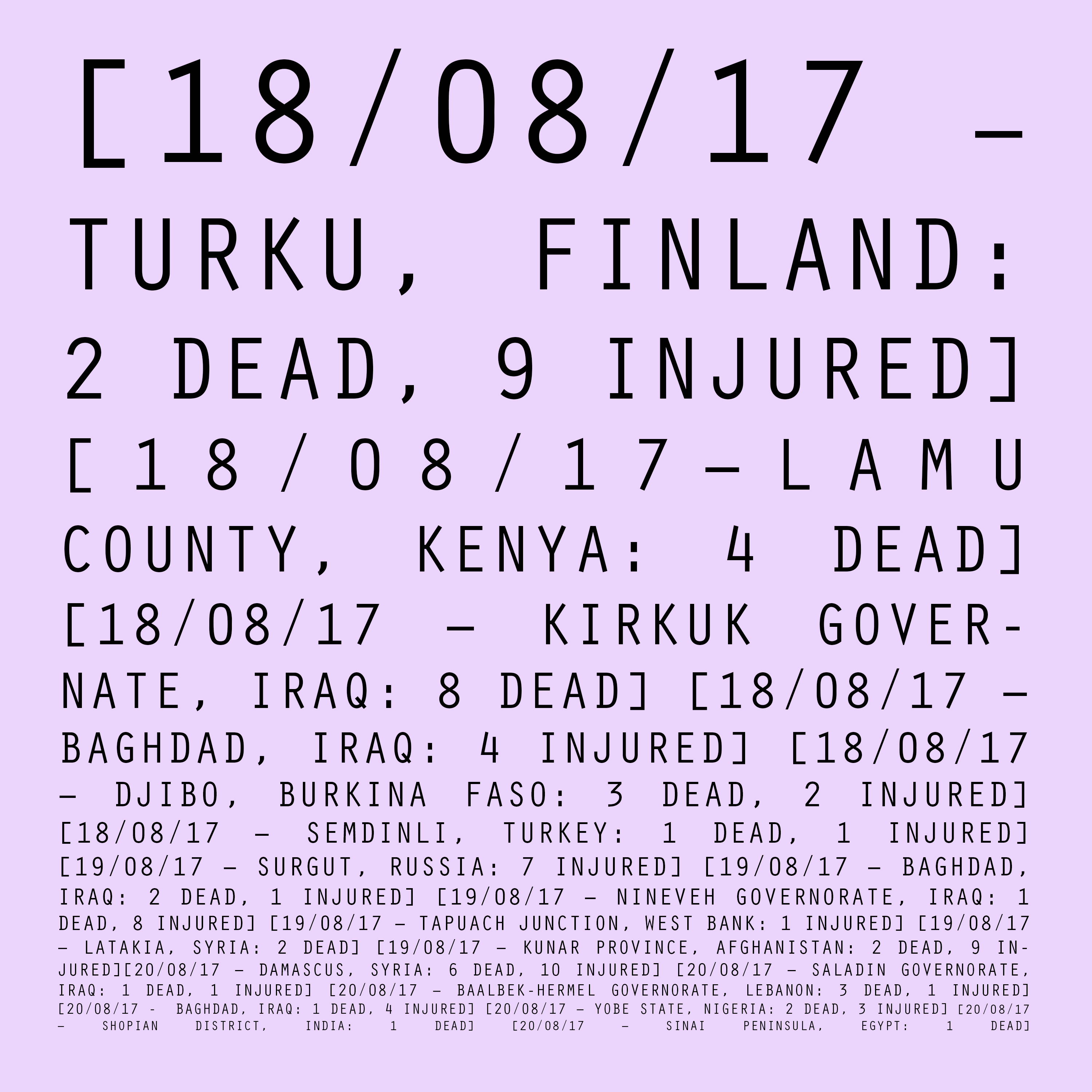 18/08/17 - 20/08/17: Finland