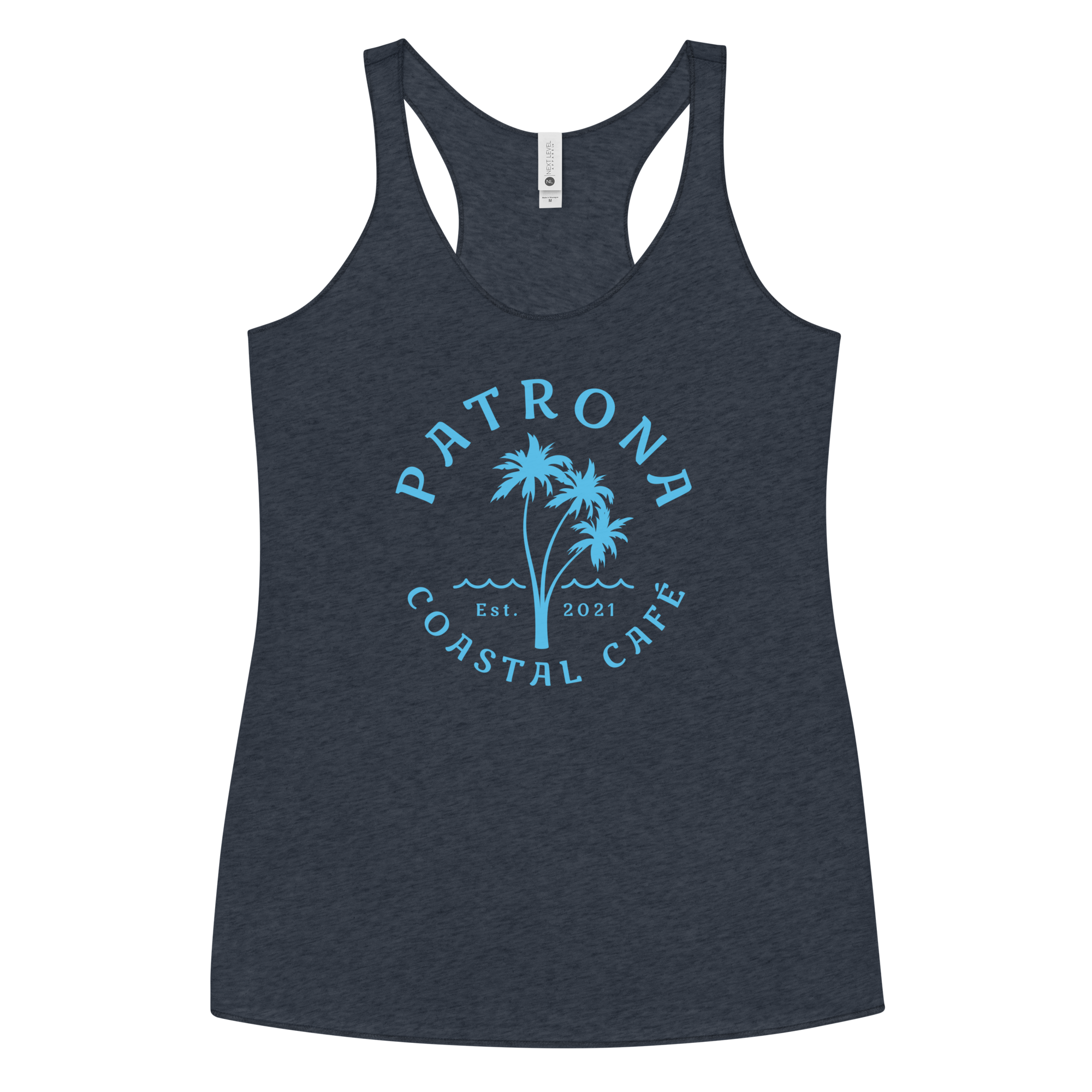 Patrona Coastal Café women's racerback tank top — coastal Florida apparel