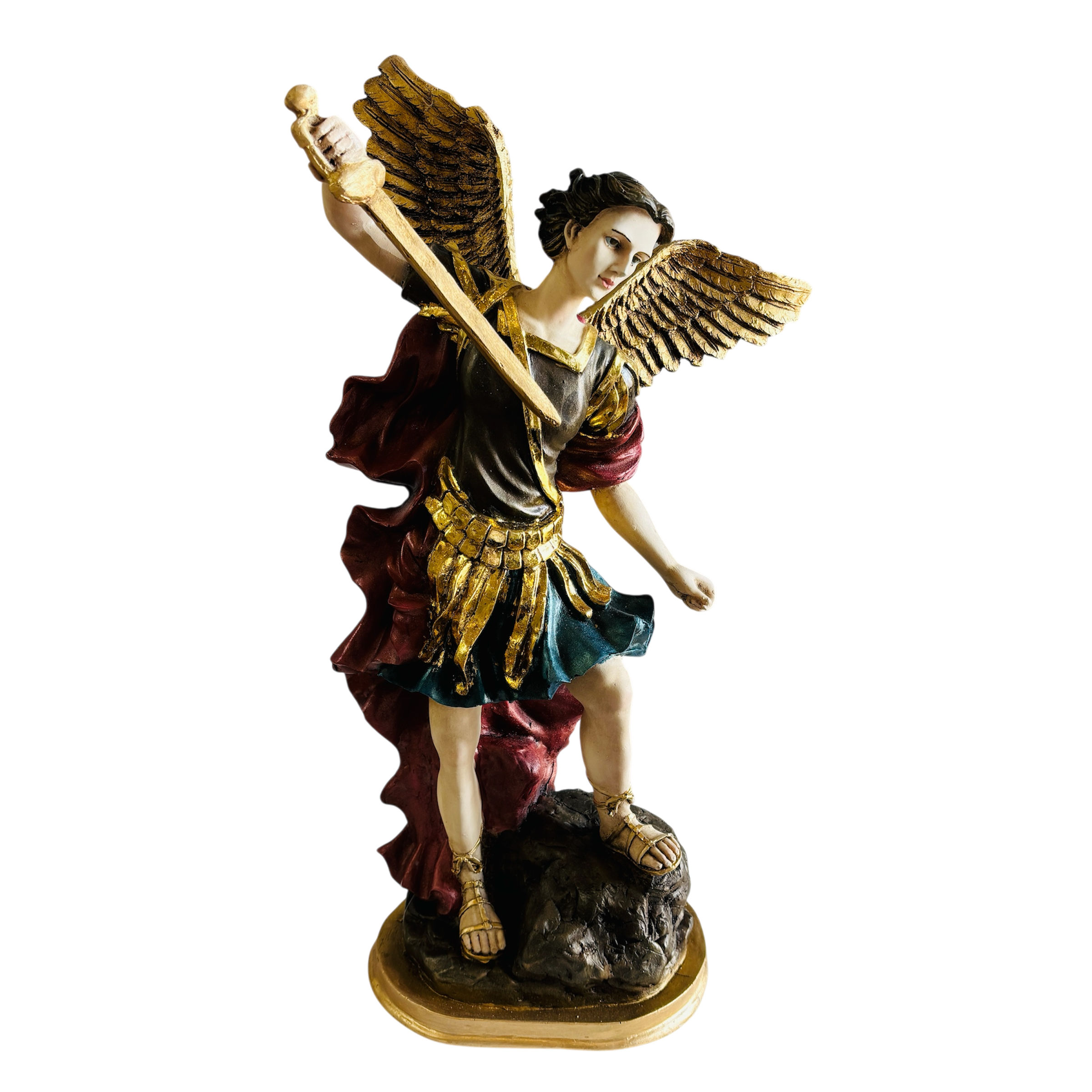 Arcángel Miguel Aplicación Oro 48 cm