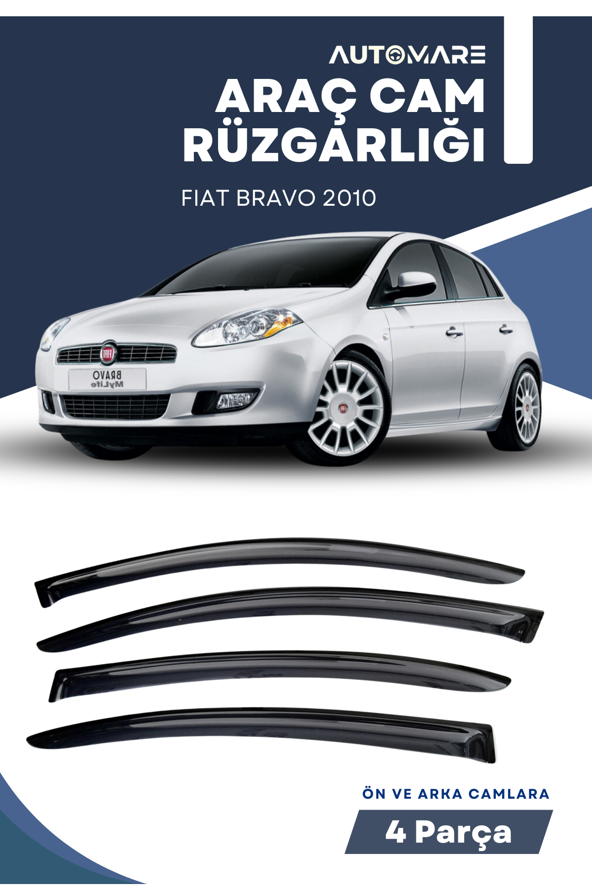 FIAT BRAVO 2010 uyumlu oto camlara özel ölçü cam rüzgarlığı rüzgarlık