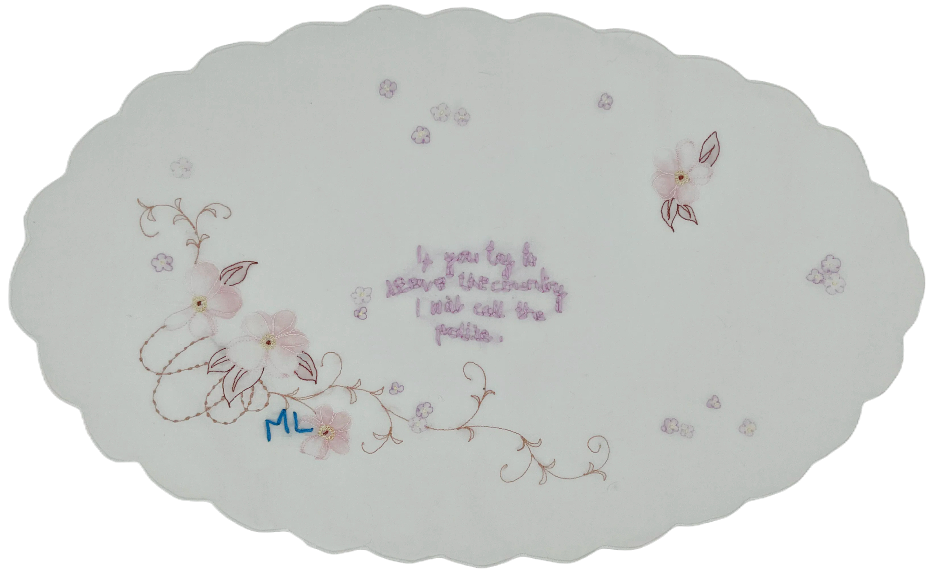 If you try, hand embroidered napkin
