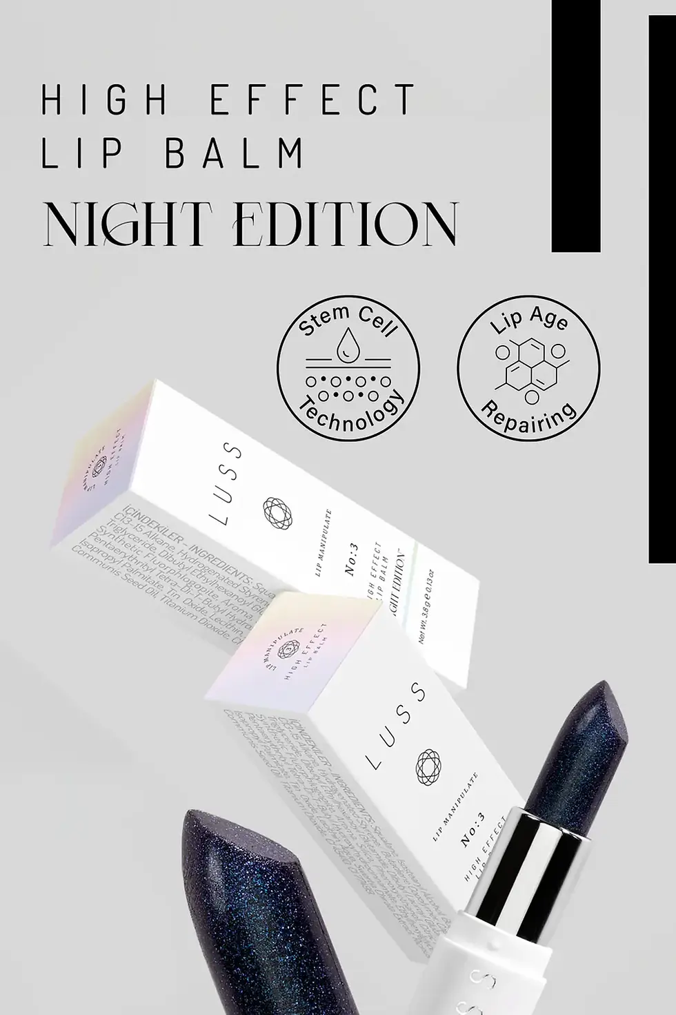 Küçük resim: LUSS Lip Balm High Effect Night Edition