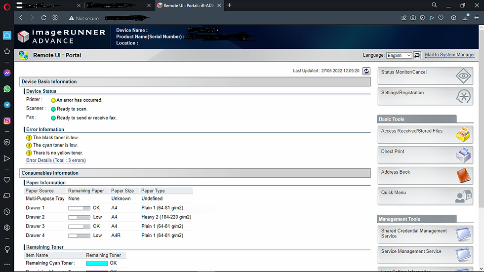 Remote Printer Management
