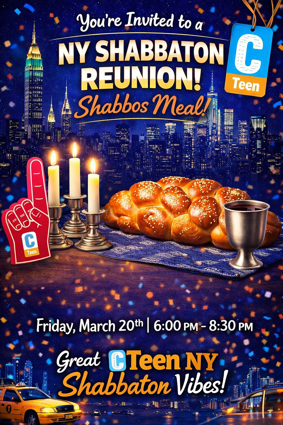 NY Shabbaton reunion Shabbos meal