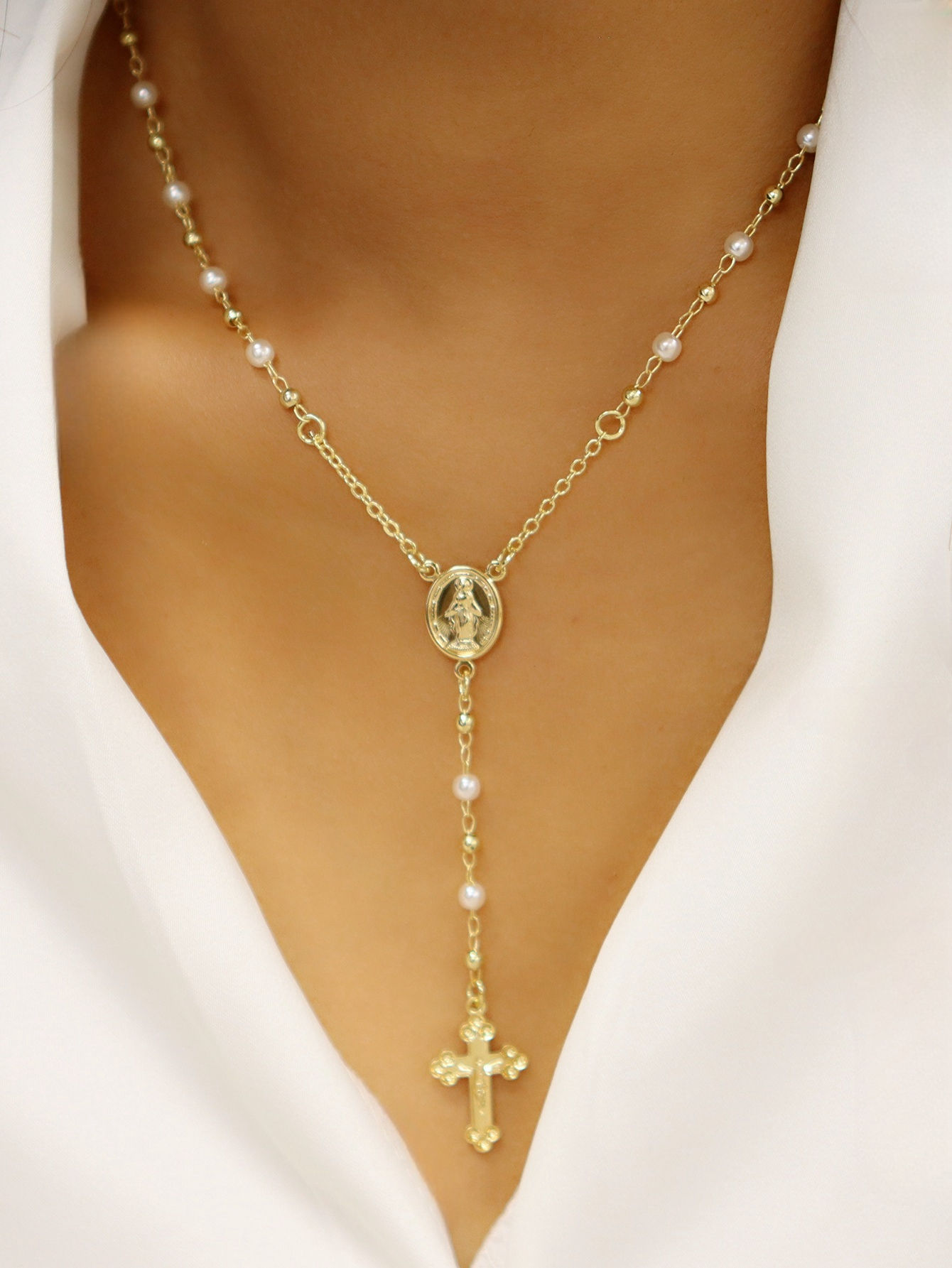 Pearl Cross Necklace