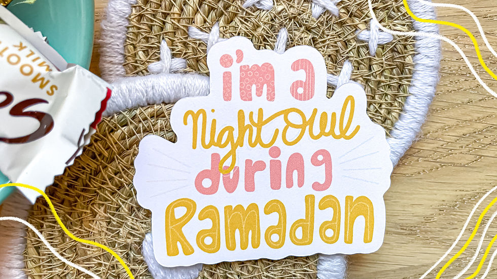 Thumbnail: Matte White I'm a Night Owl During Ramadan Sticker