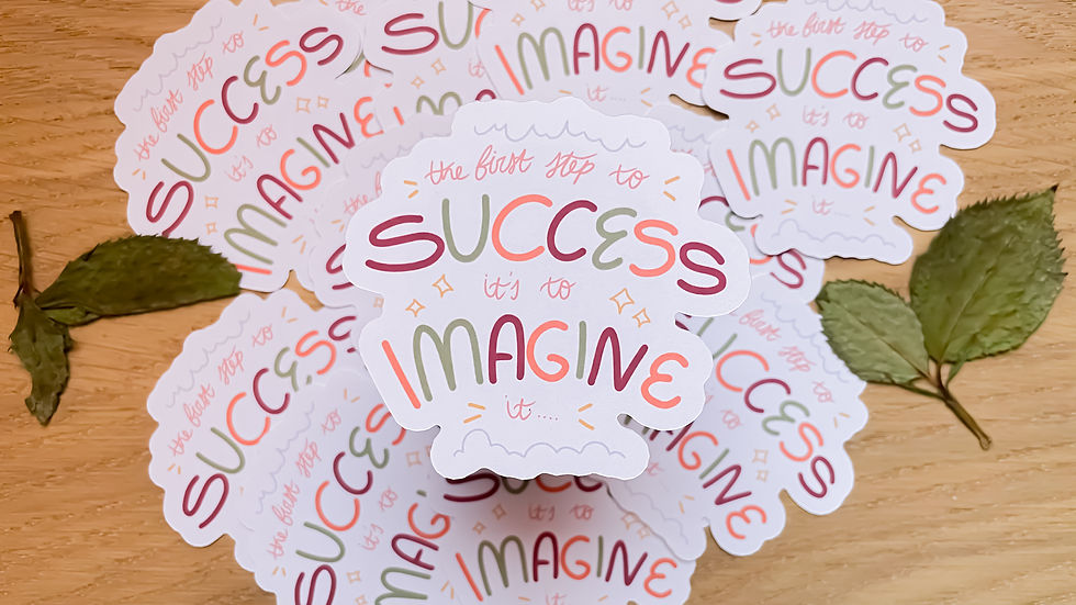 Thumbnail: Matte The First Step To Success It's To Imagine It Sticker