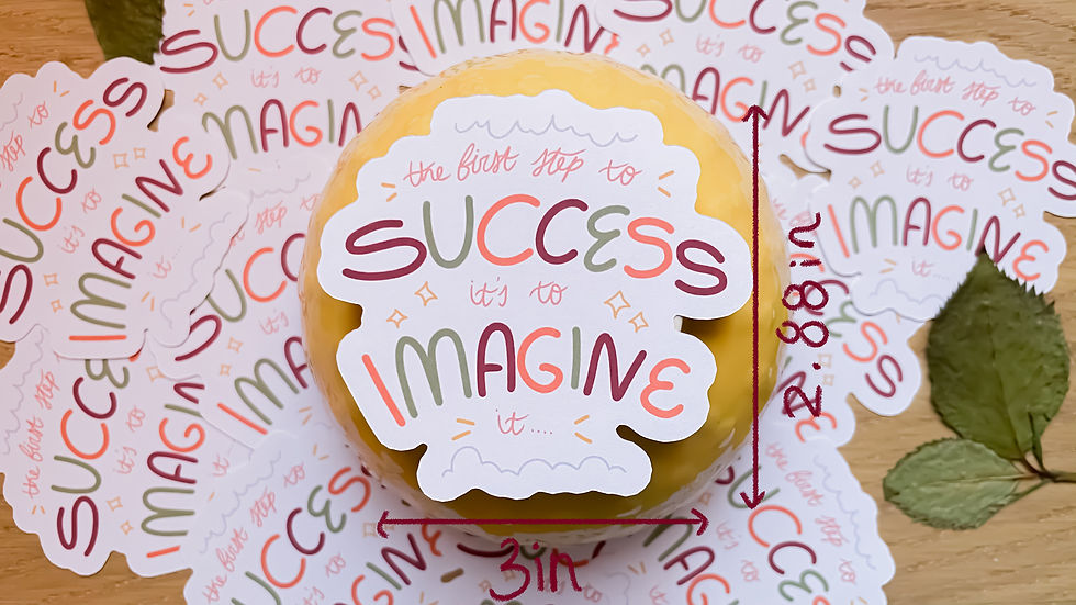 Thumbnail: Matte The First Step To Success It's To Imagine It Sticker