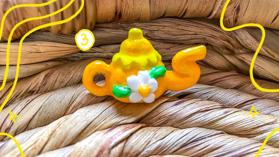 Thumbnail: Handmade 3D Teapot Clay Pin Badge