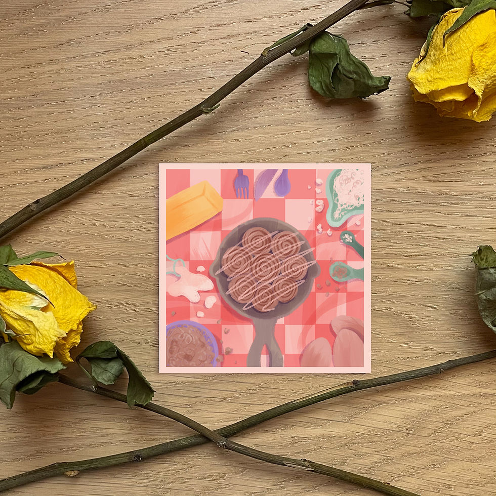 Cinnamon Roll Baking Illustration