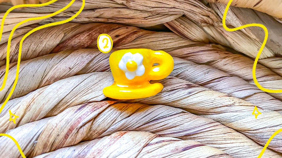 Thumbnail: Handmade 3D Tea Cup Clay Pin Badge