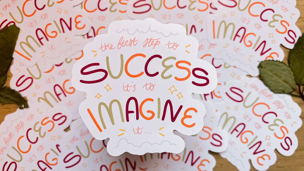 Thumbnail: Glossy The First Step To Success It's To Imagine It Sticker