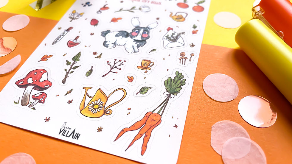 Thumbnail: Cottage Core Cute Bunny Sticker Sheet