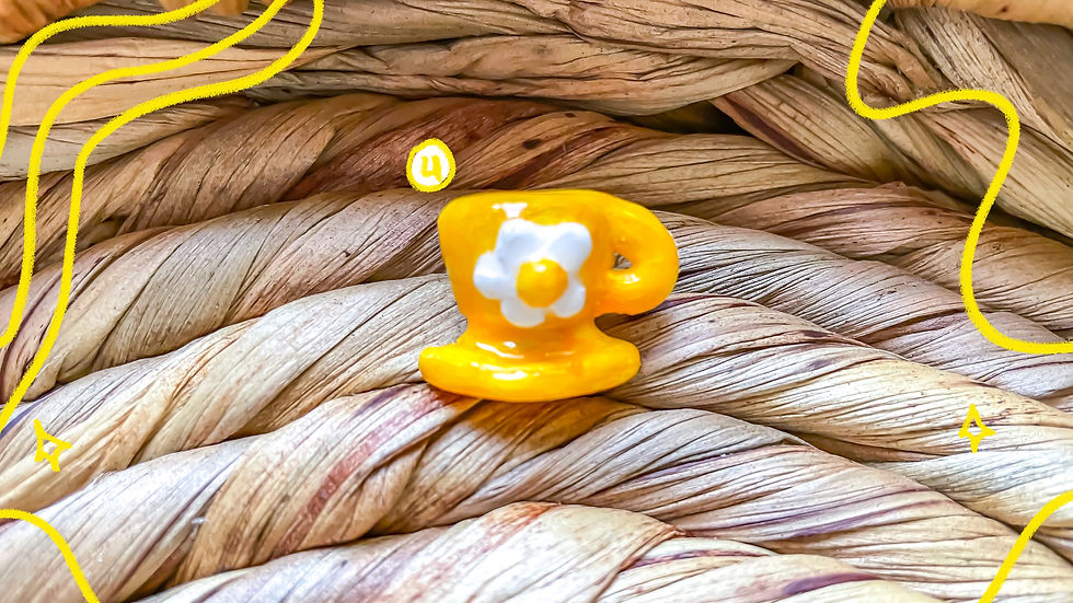 Thumbnail: Handmade 3D Tea Cup Clay Pin Badge