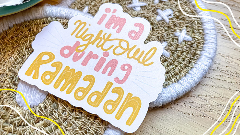 Thumbnail: Matte White I'm a Night Owl During Ramadan Sticker