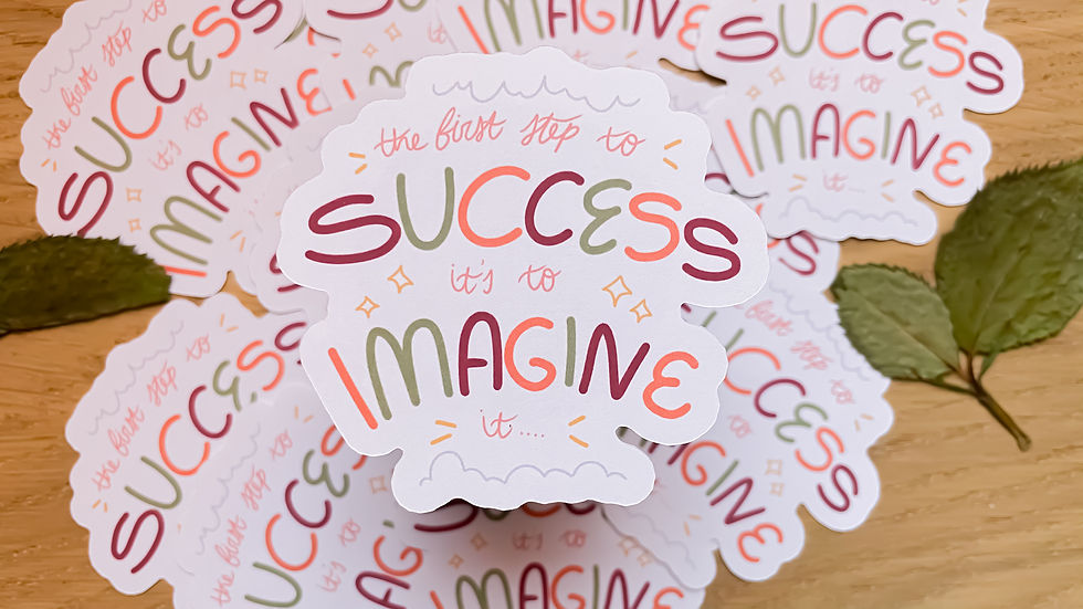 Thumbnail: Matte The First Step To Success It's To Imagine It Sticker
