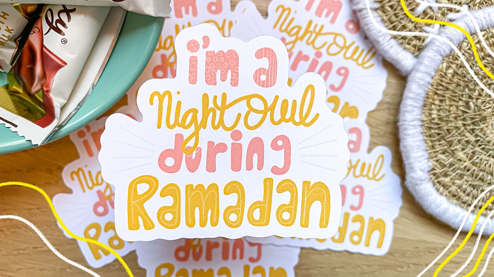 Thumbnail: Matte White I'm a Night Owl During Ramadan Sticker
