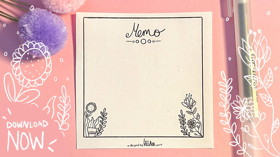 Botanical Memo Pad Printable