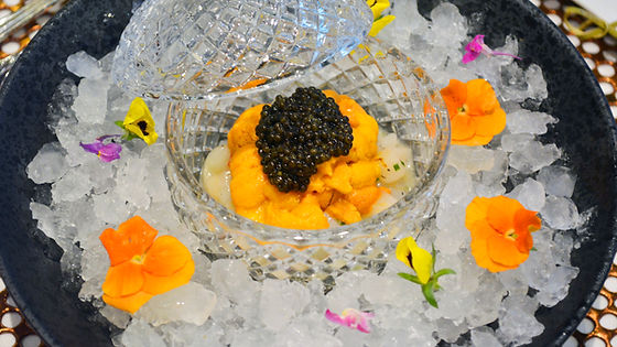CAPELLI D'ANGELO FREDDI CON RICCI DI MARE, GRANCHIO E CAVIALE