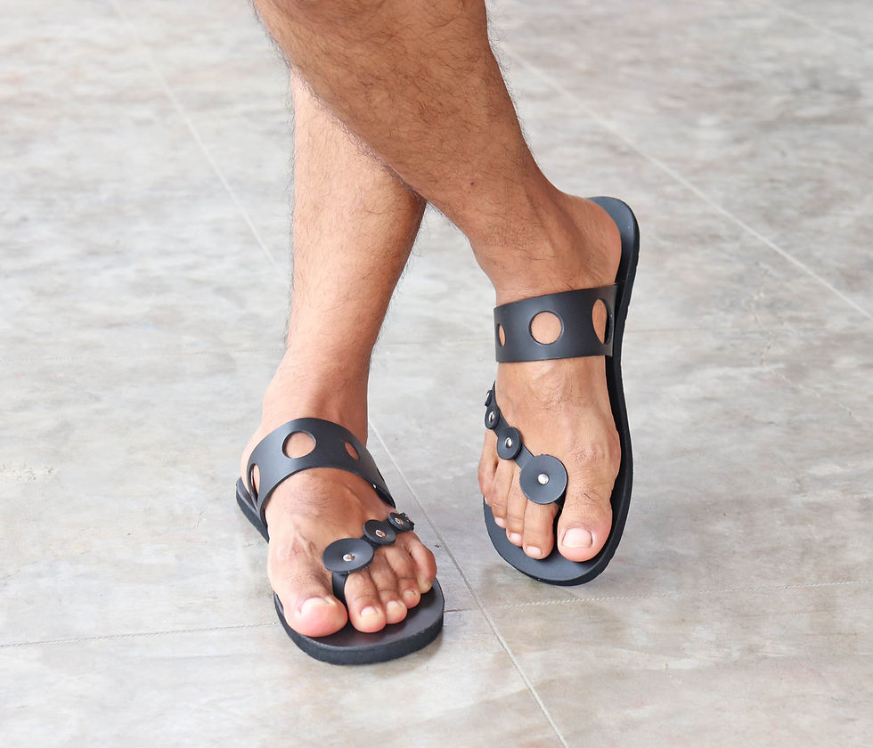 Thumbnail: Men Zero Drop Leather Slides - Galaxy