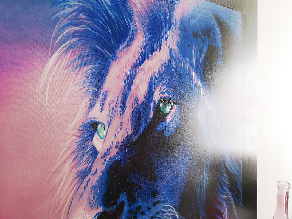 Thumbnail: Blue Lion - 31.5X31.5" (80X80cm)