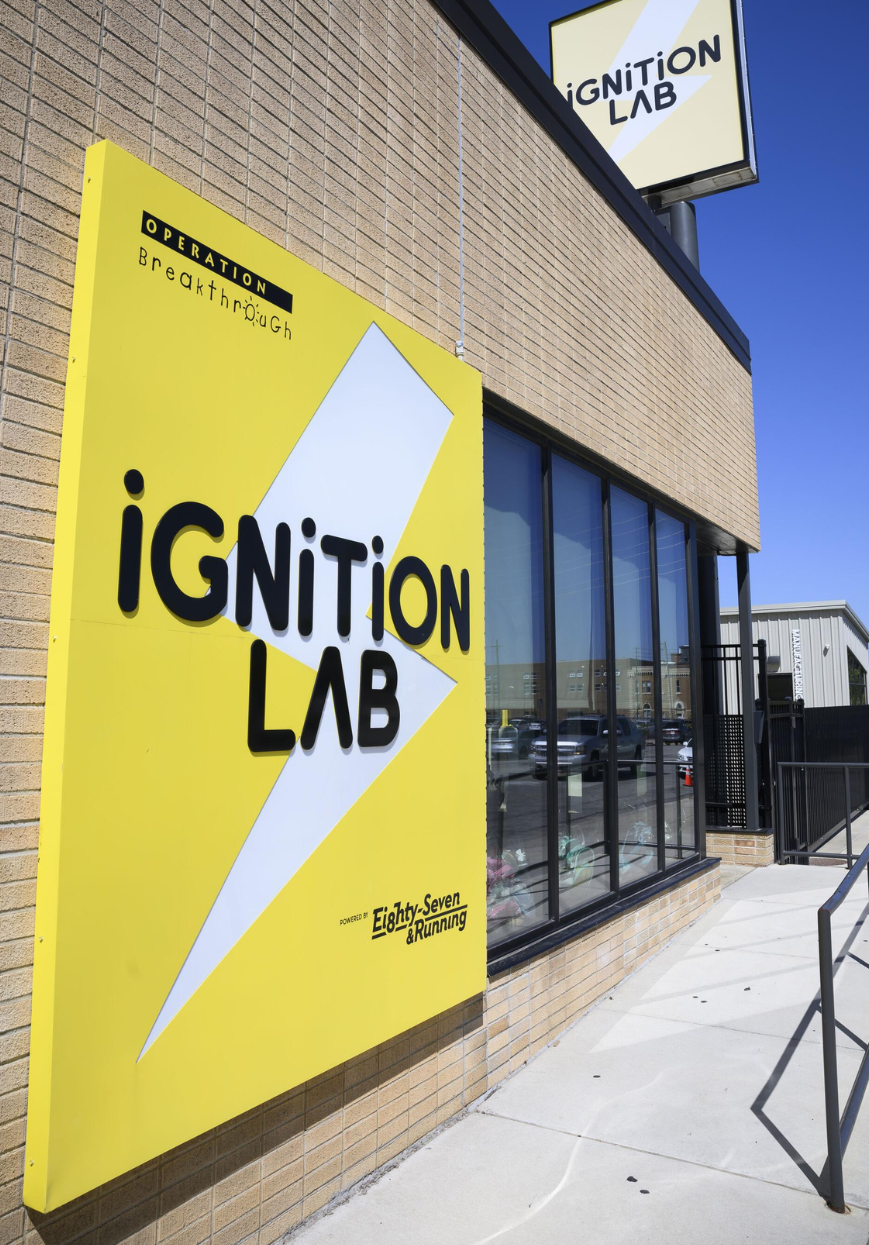 Exterior at Operation Breakthrough’s Ignition Lab: Powered by 87 & Running