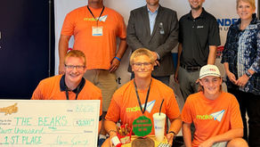 Students from Make48 competition with judges