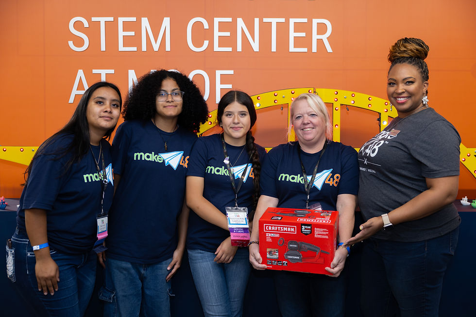 Tina Gleason with Golda Meir students and Sharrell Howard at MSOE