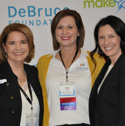 Debruce foundation's Ann and Kristie standing with Make48's Amy Gray
