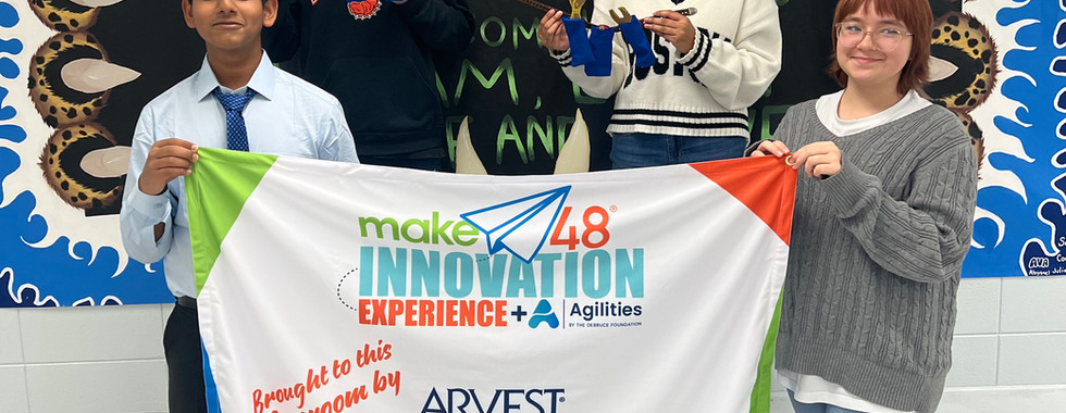 Students from Bentonville school with Make48 Classroom Experience